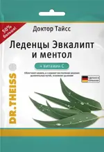 Доктор Тайсс леденцы с витамином С, леденцы, 75 г, 1 шт, эвкалипт + ментол фото 