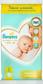 Pampers Premium Care Подгузники детские, р. 2, 2 шт, 4-8 кг фото