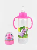 Бусинка Бутылочка с ручками и погремушкой, 240 мл, 1 шт, цвет в ассортименте, арт. 1114 фото 2