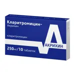 Кларитромицин-Акрихин, 250 мг, таблетки, покрытые пленочной оболочкой, 10 шт. фото 4