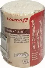 Lauma Бинт эластичный медицинский, 8 см х 1.5 м, 1 шт, с двумя фиксаторами, средней растяжимости фото