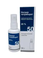 Натрия тетраборат, 20%, спрей для местного и наружного применения, 50 г, 1 шт. фото