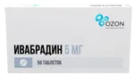 Ивабрадин, 5 мг, таблетки, покрытые пленочной оболочкой, 56 шт. фото 