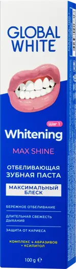 Global White Whitening Max Shine Зубная паста Отбеливающая, паста зубная, 100 мл, 1 шт. фото