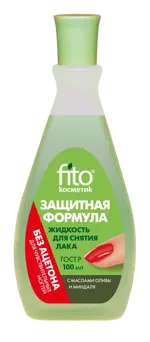 FitoКосметик жидкость для снятия лака с маслом оливы и миндаля, 100 мл, 1 шт. фото