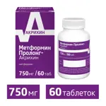 Метформин Пролонг-Акрихин, 750 мг, таблетки с пролонгированным высвобождением, покрытые пленочной оболочкой, 60 шт. фото 4