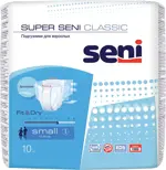 Seni Super Classic Подгузники для взрослых, Small S (1), 10 шт, 55-80 см Seni Super Classic Подгузники для взрослых, Small S (1), 10 шт, 55-80 см фото 1