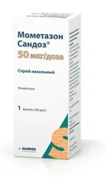 Мометазон Сандоз, 50 мкг/доза, спрей назальный дозированный, 10 г, 1 шт, 60 доз фото 