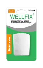 Wellfix Бинт когезивный самофиксирующийся, 6 см х 4 м, 1 шт, белого цвета фото