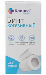 Клинса бинт эластичный самофиксирующийся на пропиленовой основе, 10 см х 4 м, 1 шт, белый фото