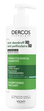 Vichy Dercos интенсивный шампунь-уход против перхоти для нормальных и жирных волос, шампунь, 390 мл, 1 шт. фото