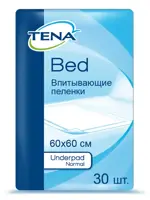 TENA Bed Underpad Normal Пеленки впитывающие (простыни), 60 см x 60 см, 30 шт, 2 капли TENA Bed Underpad Normal Пеленки впитывающие (простыни), 60 см x 60 см, 30 шт, 2 капли фото 1