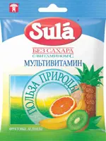 Sula карамель леденцовая без сахара, 60 г, 1 шт, мультивитамины фото