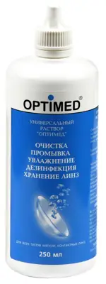 Optimed универсальный раствор для контактных линз, раствор для обработки и хранения контактных линз, 250 мл, 1 шт. фото