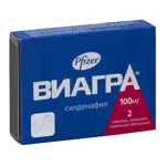 Виагра, 100 мг, таблетки, покрытые пленочной оболочкой, 2 шт. Виагра, 100 мг, таблетки, покрытые пленочной оболочкой, 2 шт. фото 2