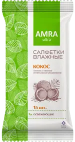 Amra Салфетки влажные освежающие, 15 шт, в ассортименте Amra Салфетки влажные освежающие, 15 шт, в ассортименте фото 4