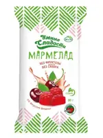 Умные сладости Мармелад желейно-формовой со стевией, мармеладные пастилки, 80 г, 1 шт, вишня фото
