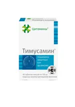 Тимусамин, 155 мг, таблетки, покрытые кишечнорастворимой оболочкой, 40 шт. фото