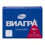 Виагра, 100 мг, таблетки, покрытые пленочной оболочкой, 2 шт. Виагра, 100 мг, таблетки, покрытые пленочной оболочкой, 2 шт. фото 1