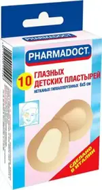 Фармадокт лейкопластырь глазной детский, 6 см х 5 см, лейкопластырь, 10 шт. фото