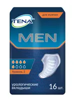 Tena Men вкладыши урологические уровень 3, прокладки урологические, 16 шт, 5 капель Tena Men вкладыши урологические уровень 3, прокладки урологические, 16 шт, 5 капель фото 1