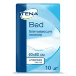 TENA Bed Underpad Normal Пеленки впитывающие (простыни), 60 см x 60 см, 10 шт, 2 капли фото