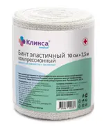 Клинса Бинт эластичный компрессионный, 10 см х 2.5 м, 1 шт, средней растяжимости фото