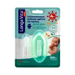 Longa Vita Kids Зубная щетка силиконовая на палец, 4+ мес, зубная щетка-прорезыватель, 1 шт, с футляром фото