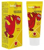 Betadent Kids, паста зубная, 75 мл, 1 шт, малина, для детей с 3 лет фото