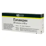 Папаверина гидрохлорид, 0.04 г, таблетки, 20 шт. фото