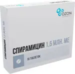Спирамицин, 1.5 млнМЕ, таблетки, покрытые пленочной оболочкой, 16 шт. фото 