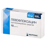 Левофлоксацин-Вертекс, 500 мг, таблетки, покрытые пленочной оболочкой, 10 шт. фото