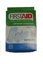 Firstaid перчатки смотровые латексные опудренные нестерильные, Large L (8-9), пара, 5 шт. фото