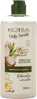 KORA Daily Secrets Крем-гель для душа Кокосовое Молочко, гель для душа, 250 мл, 1 шт. фото