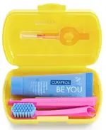 Curaprox Be you Дорожный набор в боксе, набор, 1 шт, желтого цвета, зубная паста + зубная щетка CS5460 + ершики CPS07, CPS09 + держатель UHS409 фото 2