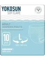 Yokosun подгузники-трусики для взрослых, L, 10 шт, 100-140 см фото