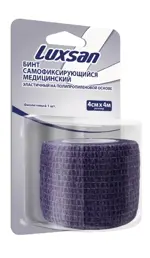 Luxsan Бинт эластичный самофиксирующийся на полипропиленовой основе, 4 см х 4 м, бинт эластичный, 1 шт, фиолетовый фото