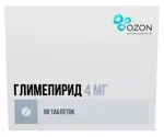 Глимепирид, 4 мг, таблетки, 90 шт. фото 