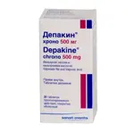 Депакин хроно, 500 мг, таблетки пролонгированного действия, покрытые оболочкой, 30 шт. фото
