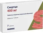 Скертцо, 400 мг, таблетки, покрытые пленочной оболочкой, 7 шт. фото