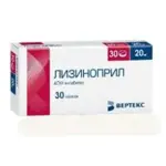 Лизиноприл-Вертекс, 20 мг, таблетки, 30 шт. фото