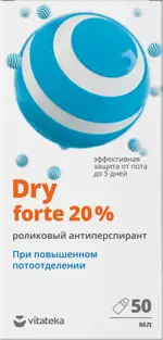 Витатека Dry Forte, 20 %, антиперспирант ролик, 50 мл, 1 шт. фото