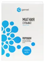 Магния сульфат, порошок для приготовления раствора для приема внутрь, 25 г, 3 шт. фото 