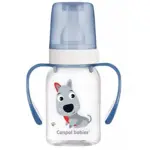 Canpol бутылочка с узким горлышком, ручками и силиконовой соской Cute animals, 120 мл, 1 шт, цвет в ассортименте, 3+ мес, арт. 11/823 фото