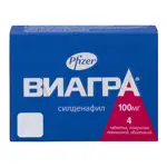 Виагра, 100 мг, таблетки, покрытые пленочной оболочкой, 4 шт. Виагра, 100 мг, таблетки, покрытые пленочной оболочкой, 4 шт. фото 1