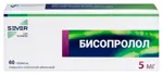 Бисопролол, 5 мг, таблетки, покрытые пленочной оболочкой, 60 шт. Бисопролол, 5 мг, таблетки, покрытые пленочной оболочкой, 60 шт. фото 1