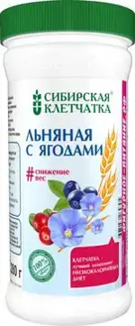 Сибирская клетчатка льняная с ягодами, 280 г, 1 шт. фото