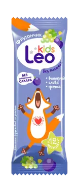 Леовит Leo Kids Фрутончик батончик фруктовый со злаками, 20 г, 1 шт, изюм + слива + гречка фото