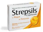 Стрепсилс, таблетки для рассасывания, 24 шт, мед + лимон фото
