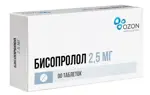 Бисопролол, 2.5 мг, таблетки, покрытые пленочной оболочкой, 90 шт. фото 